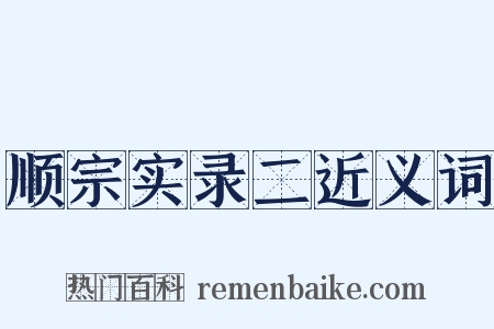 顺宗实录二近义词是什么意思的图片
